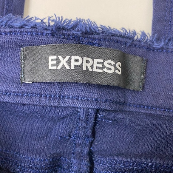 Express Ankle Legging Mid Rise Size 0 Women Skinny Distressed Navy Blue Soft - Picture 4 of 9